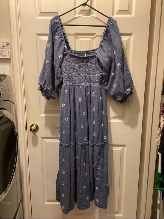 Free People Dresses & Skirts - Free People Light Blue Smocked Knit Top